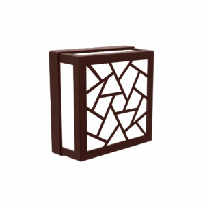 Arandela Led Solis Quadrado - Br Neutro - Com Grade Marrom