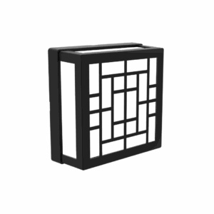 Arandela Led Solis Quadrado - Br Quente - Com Grade Preta