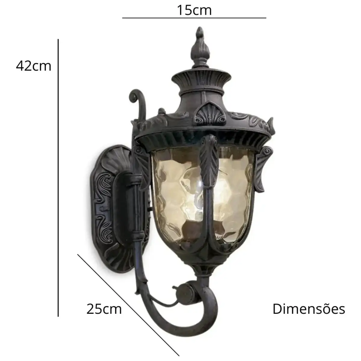 Arandela Colonial Externa Vintage Efeso 1L - Imagem 3