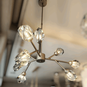 Lustre De Cristal Ravello Gold 9L G9 85Cm