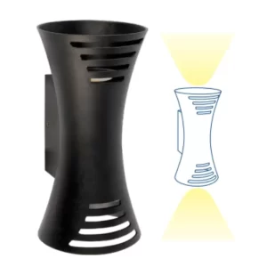 Arandela Led Tóquio C/ Frisos Facho Duplo 3000K 10Wpreto