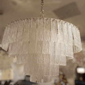 Lustre De Cristal Eze Gold 22L E14 85Cm 5 Níveis