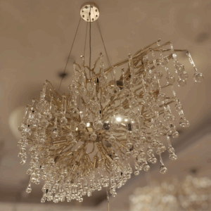 Lustre De Cristal Positano Am Gold 13L E14 L120Cm